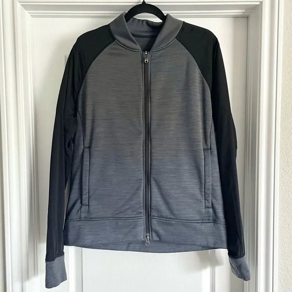 Lululemon Revolution Bomber Heathered Jay Grey / Black Size L